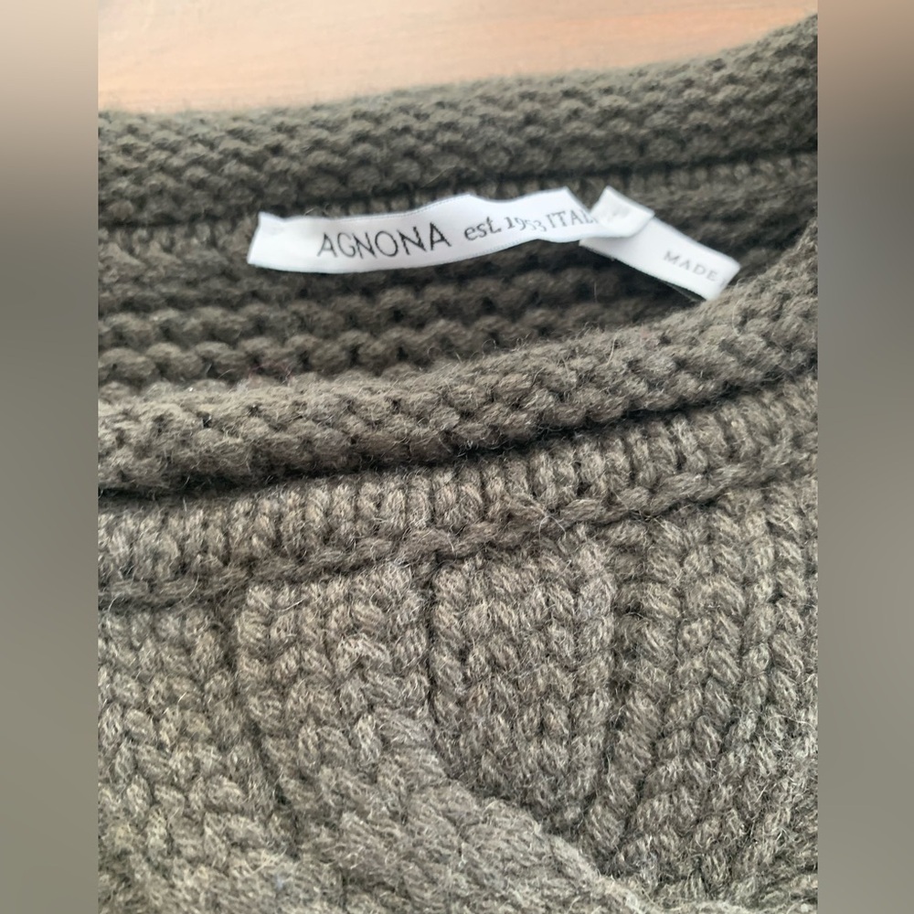 Agnona luxury 100% cashmere cable knit sweater - Picture 3 of 5